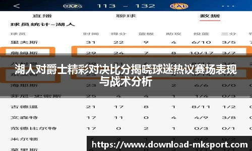 湖人对爵士精彩对决比分揭晓球迷热议赛场表现与战术分析